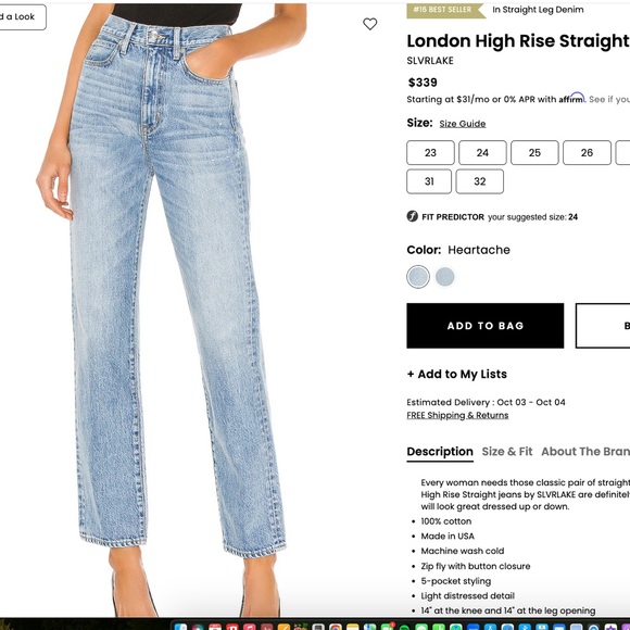 SLVRLAKE Light Blue Denim Jeans - Picture 1 of 13